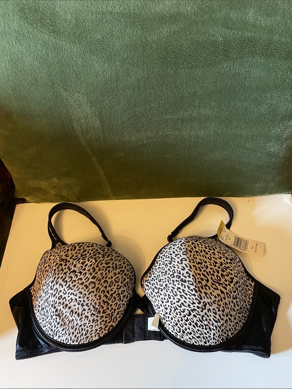 Playtex Leopard Push-Up Bra - Black & Beige Size 44C